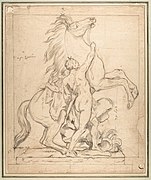 Подготовительный рисунок к группе «Укротителей коней». 1742. Метрополитен-музей, Нью-Йорк