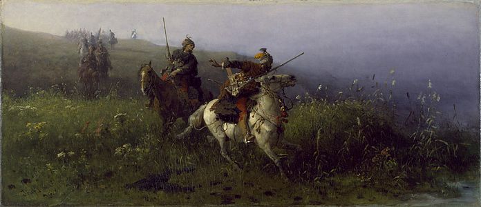 Конная разведка: «Я что-то слышал», Брандт, 1876.