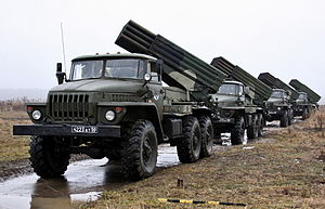 Изделие 2Б17 (БМ-21-1) на базе Урал-4320 в 4-й гв. отбр. 2011 год.