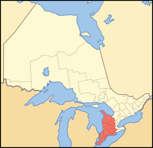 Юго-Западное Онтарио на карте