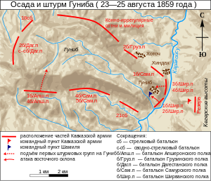 Осада и Штурм Гуниба (карта)