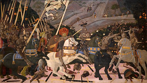 Паоло Уччелло новаторски использовал перспективу в своей «Битве при Сан-Романо» (ок. 1435–1460)