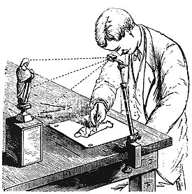Камера-люцида в действии. Журнал Scientific American, 1879 год