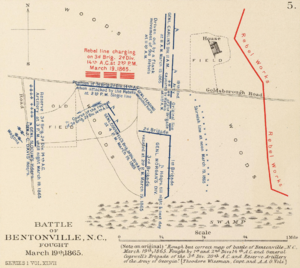 Карта сражения при Бентонвилле