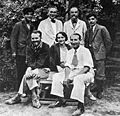 Команда Гиршмана в Сиалке в 1934 году: Роман Гиршман, Таня Гиршман и доктор Контенау.
