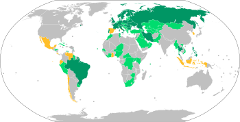 Страны — участники Венской конвенции о дорожном движении 1968 года  Подписавшие и ратифицировавшие  Одобрившие и/или присоединившиеся (в том числе через правопреемство)  Подписавшие, но не ратифицировавшие
