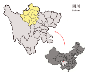 Нгава-Тибетско-Цянский автономный округ на карте