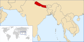 Непал на карте мира