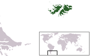 Фолклендские острова на карте мира
