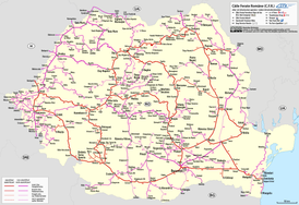 Карта румынских железных дорог
