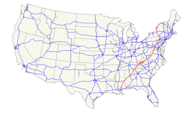 US 11 в сети системы автомагистралей США