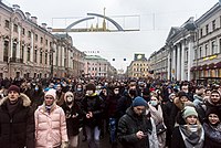 Шествие по Невскому проспекту в Петербурге