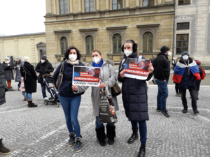 Протестная акция в поддержку Навального в Мюнхене (Германия) - 23.01.2021