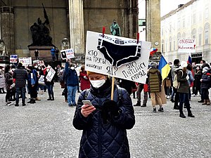 Протестная акция в поддержку Навального в Мюнхене (Германия) - 23.01.2021