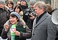 Майя Завьялова и Сергей Митрохин - организаторы митинга.