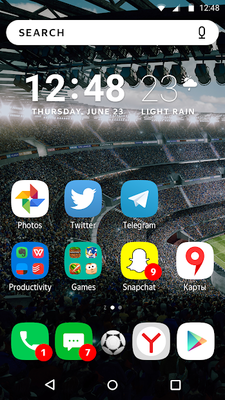 Скриншот программы Футбольная тема для Yandex Launcher