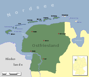 Восточная Фризия / Восточная Фрисландия на карте