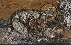 Лев VI перед Христом. Мозаика в соборе св. Софии