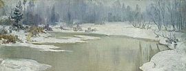 Зимний серенький пейзаж. Ок. 1910 г.