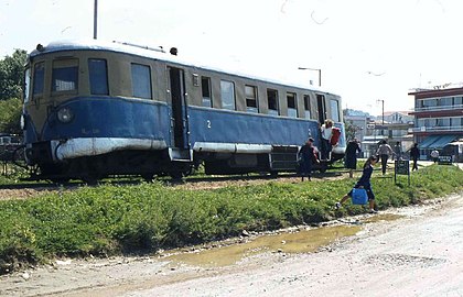 Рельсовый автобус в Килини в 1981 году