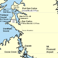 Сан-Карлос-Уотер и места высадки англичан в Фолклендской войне