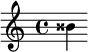 {
\clef treble
bisis'4
}