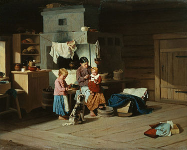 Кормление ребёнка. 1890