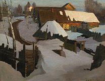 Избы под снегом, 1909