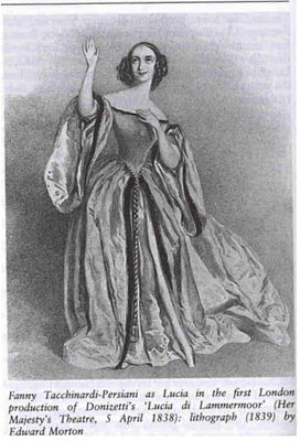 Фанни Таккинарди-Персиани в роли Лючии в первой лондонской постановке (1838)