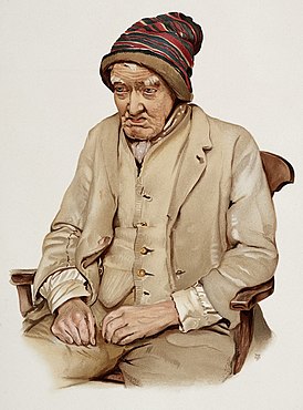 «Старый мужчина, страдающий деменцией» (1896, цветная литография)