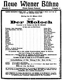 Анонс премьеры Молоха, Вена 21 января 1910.