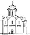 Южный фасад храма св. Иоанна. Реконструкция Василия Петрика
