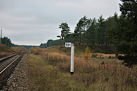 Перегон Идрица — Заваруйка, вид в сторону Риги, 2017 г.