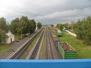 Вид на станцию Новосокольники (Санкт-Петербургская сторона)