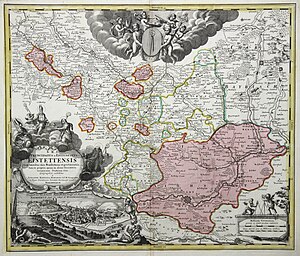 Территория княжества-епископства в 1717 году.