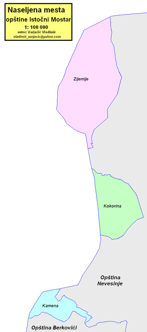Община Источни-Мостар на карте