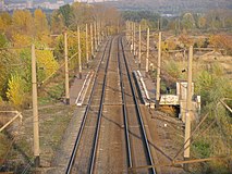 Железнодорожное полотно Северного внутригородского железнодорожного хода (вид с эстакады проспекта Амирхана)