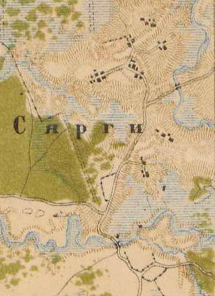 План деревни Сярьги. 1885 год.