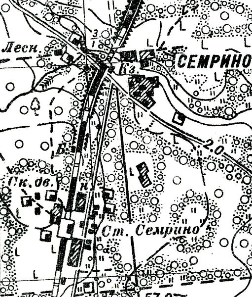 План посёлка Семрино. 1939 год