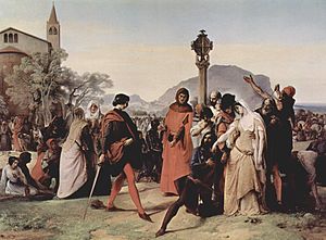 "Сицилийская вечерня" (1846) кисти Франческо Хайеса