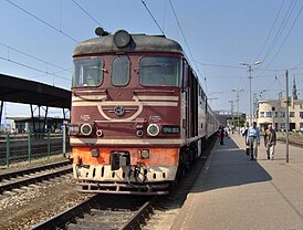 Тепловоз ТЭП60 из Литвы на вокзале в Риге