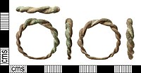 2х11 ТГ, медное кольцо, средневековье между 800 и 1100, музей Portable Antiquities Scheme