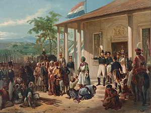 «Пленение принца Дипонегоро», картина Николаса Пинемана, 1830—1835 гг.
