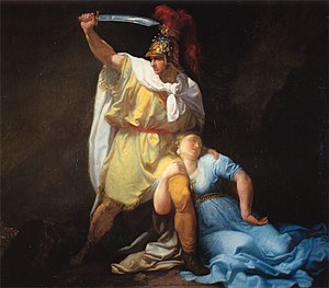 «Картина Луиджи Сабателли». Радамист убивает соответственную жену — Зенобию.
