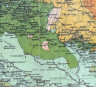 Этнографическая карта Сигнагского уезда (1880 г.)