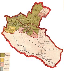 Этнографическая карта Сигнагского уезда (1902 г.)