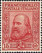 Почтовая марка Италии, 1910 год, 15 чентезими  (Mi #96; Yt #85)