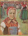 Вильям Краузе, «Вендская (лужицкая) девушка», 1912 г. На картине изображён женский костюм Шлайфе.