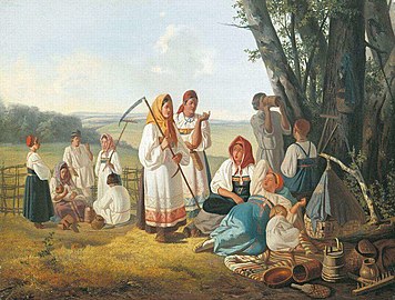 Отдых на сенокосе Л. К. Плахов, 1840-е