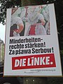 Двуязычный предвыборный плакат на улице Котбуса